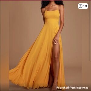 Lulu's Golden Maxi Dress